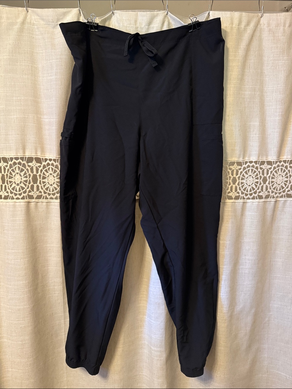 Women's Black Drawstring Jogger Scrub Pants